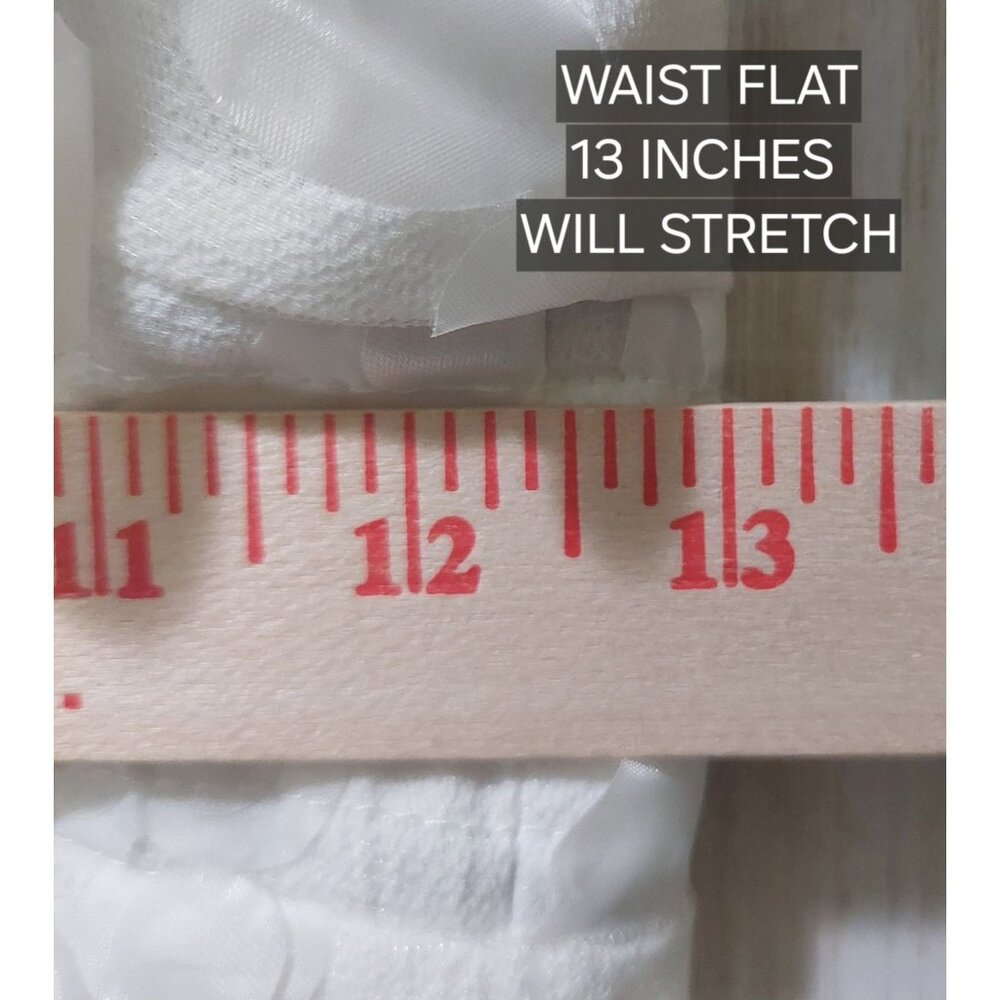 NWT Umgee White 3D Organza Split Neck Dress/Puff Sleeve Dress SMALL - Picture 6 of 11